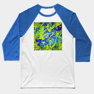 Yellow and Blue Abstract with Stained Glass Effect Baseball T-Shirt